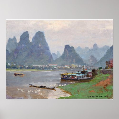 Fine Art River Li at Dusk Poster