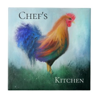 Fine Art Rooster Painting Kitchen Tile