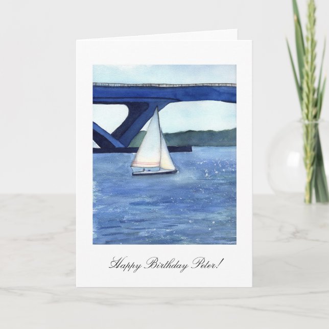 Fine Art Sailboat customizable Greeting Card (Front)