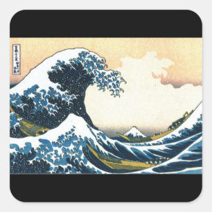 Fine Art sticker, Hokusai, The Great Wave Square Sticker