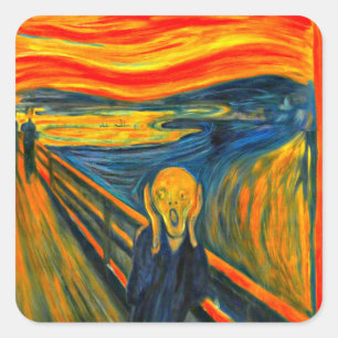 Fine Art sticker,Munch, The Scream Square Sticker