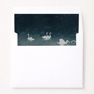 Fine Art Swans Wedding Envelope Liner