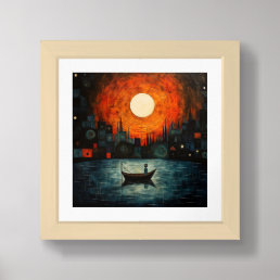 Fine Art, The Boy On The Lake Framed Art