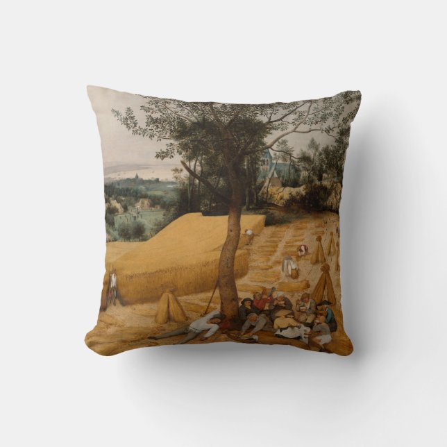 Fine Art The Harvesters 1565 Pieter Bruegel Throw Pillow (Front)