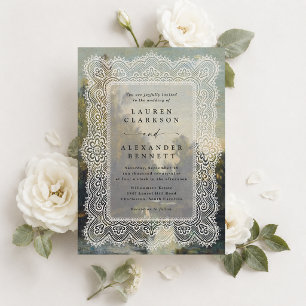 Fine Art & Vintage Lace Wedding Invitation