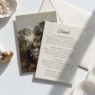Fine Art Vintage Landscape Wedding Details Card
