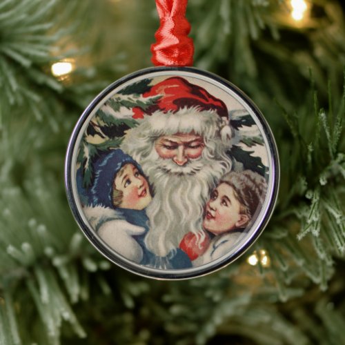 Fine Art Vintage Santa Christmas Ornament