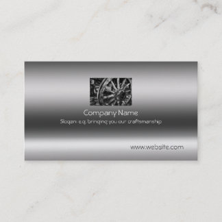 Fine Art Vintage Wagon Wheel on metallic-effect Business Card