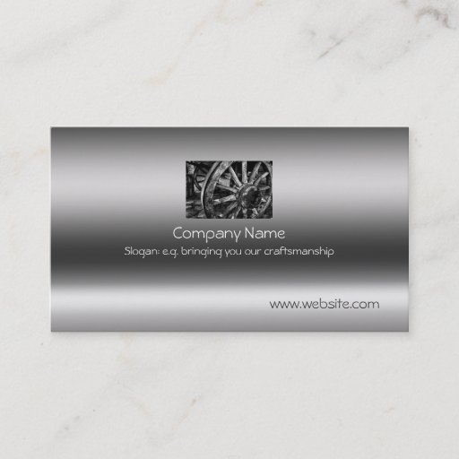 Customizable Fine Art Vintage Wagon Wheel on metallic-effect Business Cards