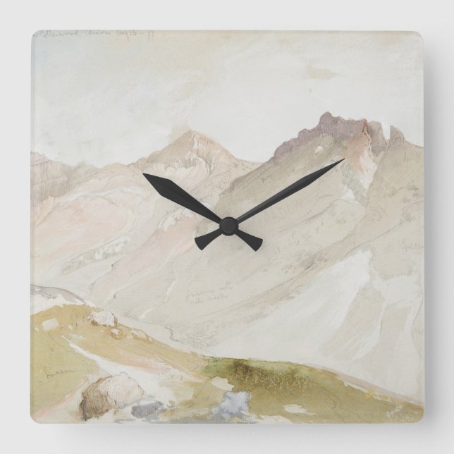 Fine Art Watercolor Cottonwood Canyon Utah Square Wall Clock (Front)