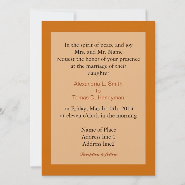 Fine art wedding invitations, Autumn Landscape Invitation (Front)