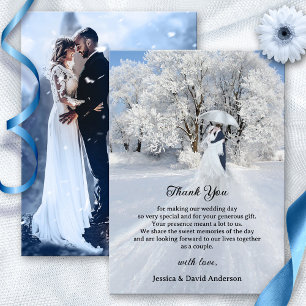 Fine Art Winter Wonderland Wedding Thank You Card