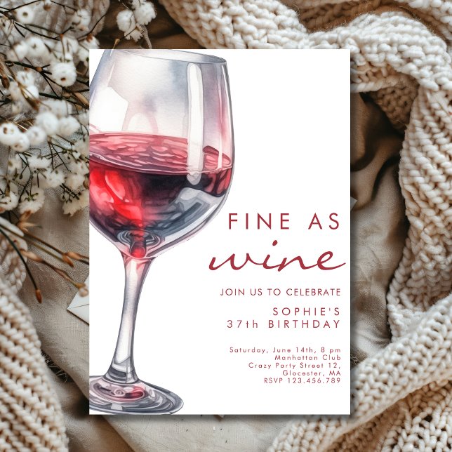 Fine as wine birthday party  invitation (Creator Uploaded)