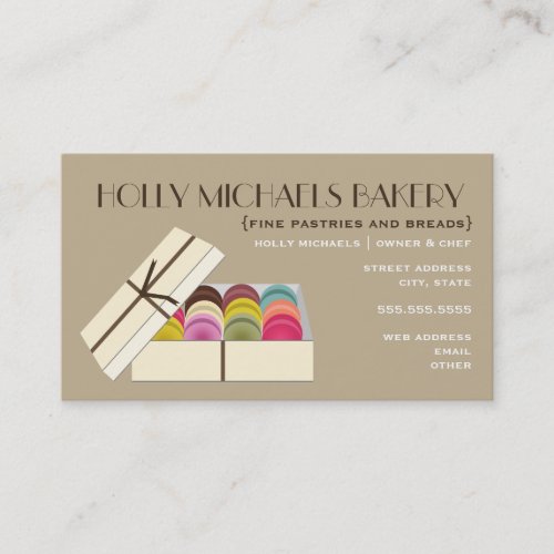 Fine Bakery Business Card - One Dozen Macarons