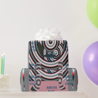 FINE BIRTH DAY_Gift_BLACK_GRAY_PINK Wrapping Paper