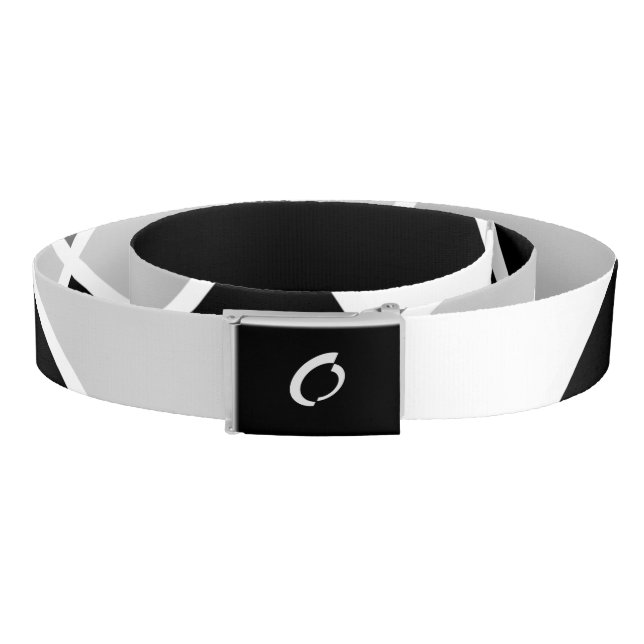 Fine Black and White Casual Osearts Logo Belt (Coil)