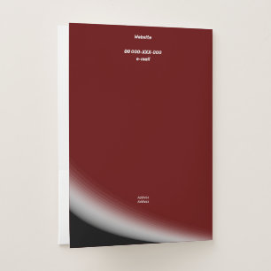 Fine Bordeaux White Black Shades and Rays Pocket Folder