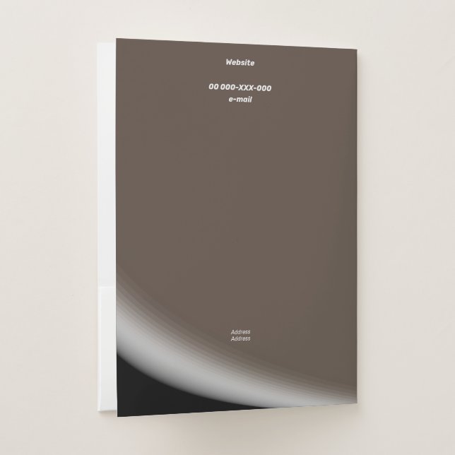 Fine Brown White Black Shades and Rays Pocket Folder (Back)