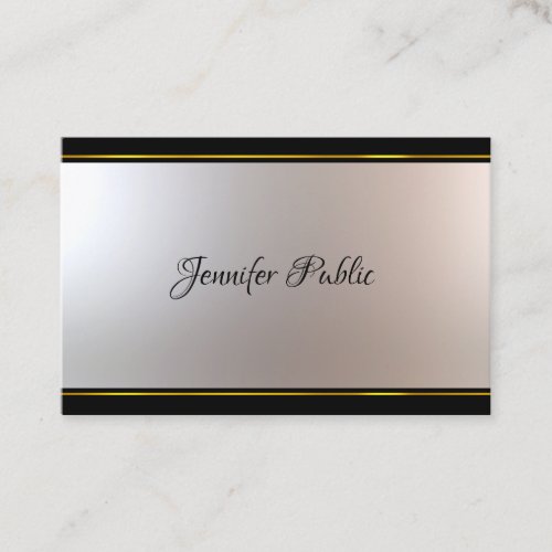 Fine Calligraphy Script Attractive Black And Gold Business Card