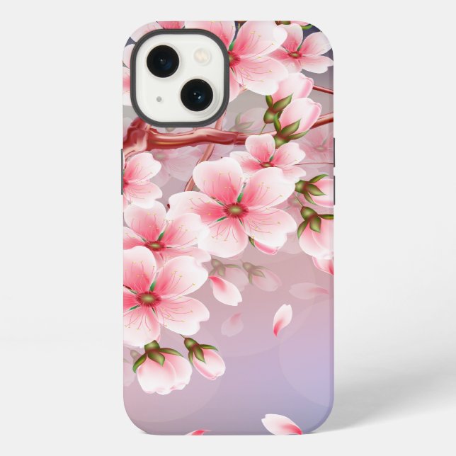 Fine Cherry blossom petals fall Iphone Case (Back)