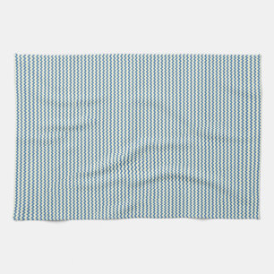 Fine chevron zigzag pattern denim blue and cream towel