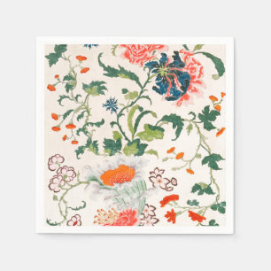 Fine Chinese silk flower design mid 18th century Napkins