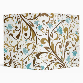 Fine Cool Cute Girly Retro Floral Fashion 3 Ring Binder
