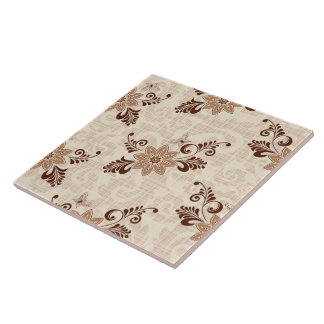 Fine Cool Cute Girly Retro Floral Fashion Ceramic Tile
