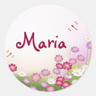 Fine Cool Cute Girly Retro Floral Fashion Classic Round Sticker