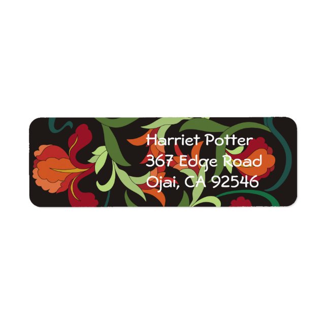 Fine Cool Cute Girly Retro Floral Fashion Label (Front)