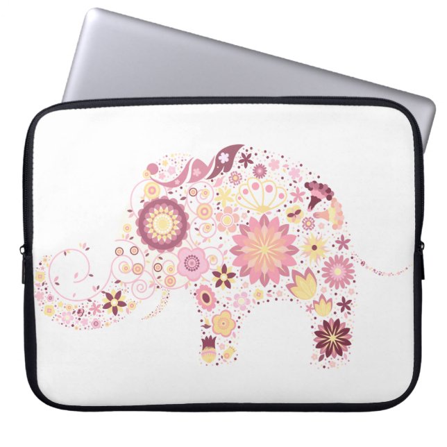 Fine Cool Cute Girly Retro Floral Fashion Laptop Sleeve (Front)