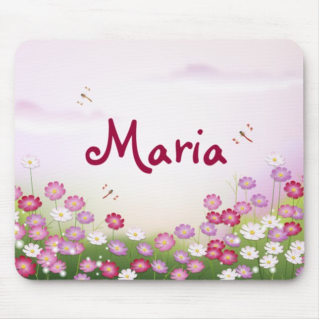 Fine Cool Cute Girly Retro Floral Fashion Mouse Pad (Front)