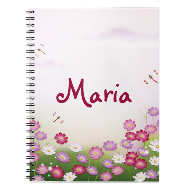 Fine Cool Cute Girly Retro Floral Fashion Notebook (Front)