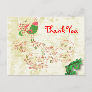 Fine Cool Cute Girly Retro Floral Fashion Postcard