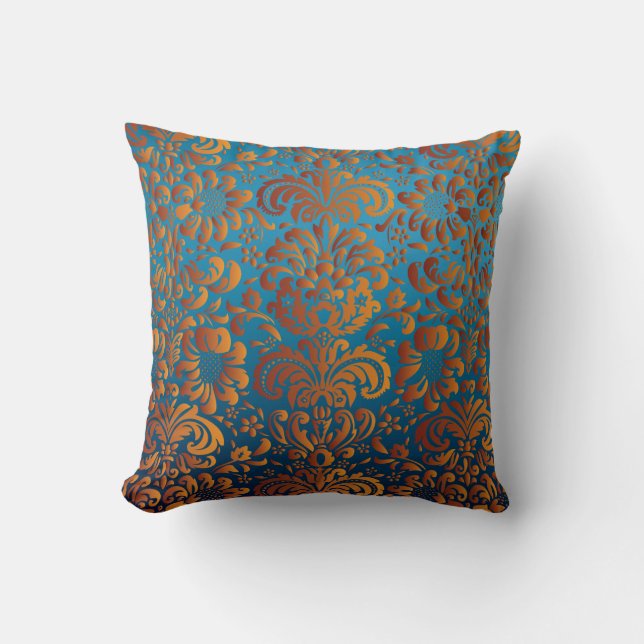 Fine Cool Cute Girly Retro Floral Fashion Throw Pillow (Front)