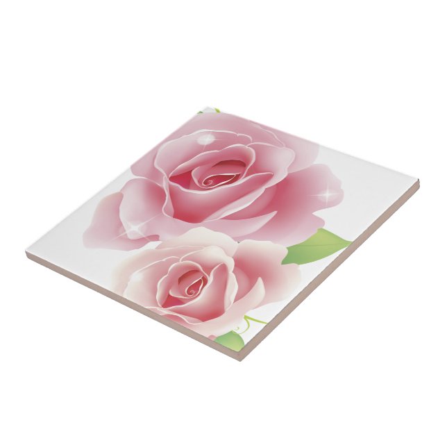 Fine Cool Flowers Cute Girly Retro Floral Ceramic Tile (Side)