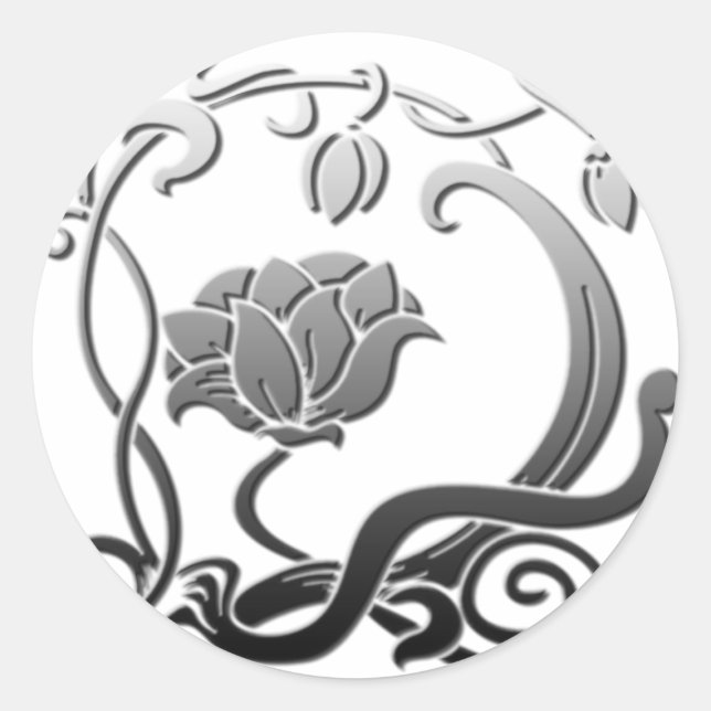 Fine Cool Flowers Cute Girly Retro Floral Classic Round Sticker (Front)