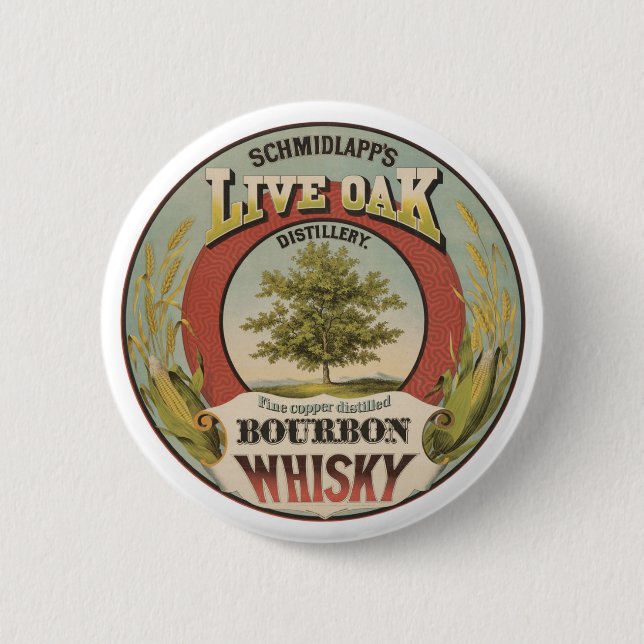 Fine Copper Distilled Bourbon Whisky. Button (Front)