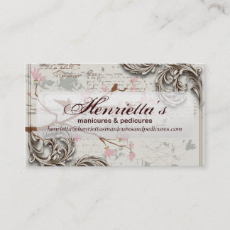 Fine Cute Cool Girly Retro Floral Fashion Business Card