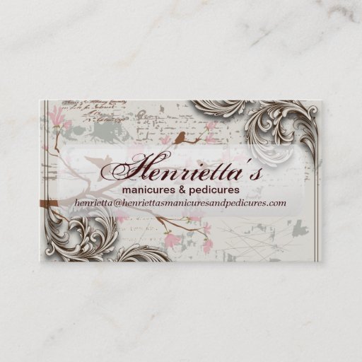 Customizable Cute Grunge Floral Business Card