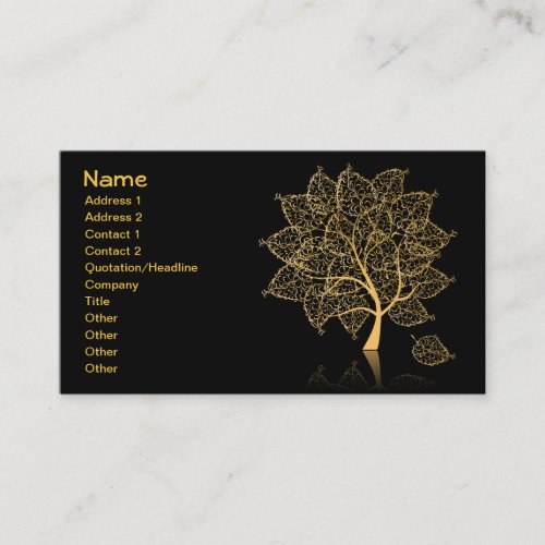 Beautiful Retro Gold Tree Business Card Templates