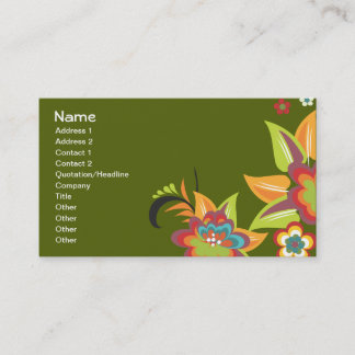 Fine Cute Cool Girly Retro Floral Fashion Business Card