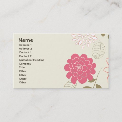 Customizable Beautiful Pink Brown Retro Vector Business Card Template