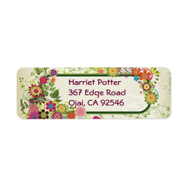 Fine Cute Cool Girly Retro Floral Fashion Label (Front)