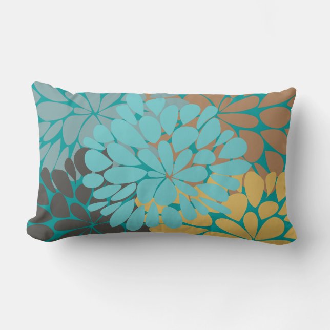 Fine Cute Cool Girly Retro Floral Fashion Lumbar Pillow (Front)