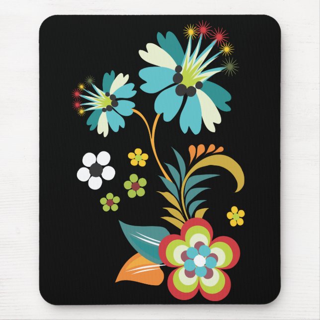 Fine Cute Cool Girly Retro Floral Fashion Mouse Pad (Front)