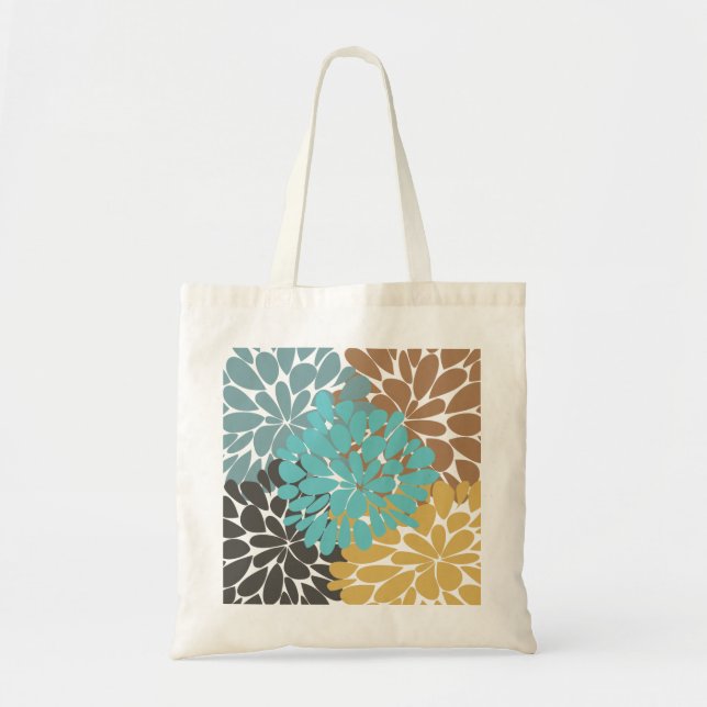 Fine Cute Cool Girly Retro Floral Fashion Tote Bag (Front)