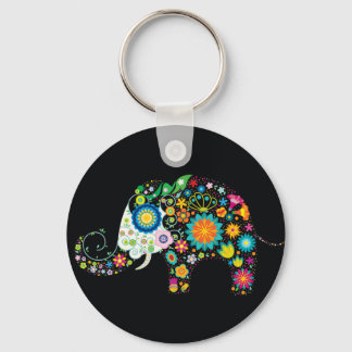 Fine Cute Elephant  Floral Fashion Keychain