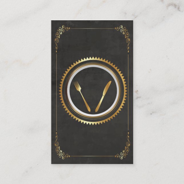 Fine Dining Business Card Template Classy Cards (Front)