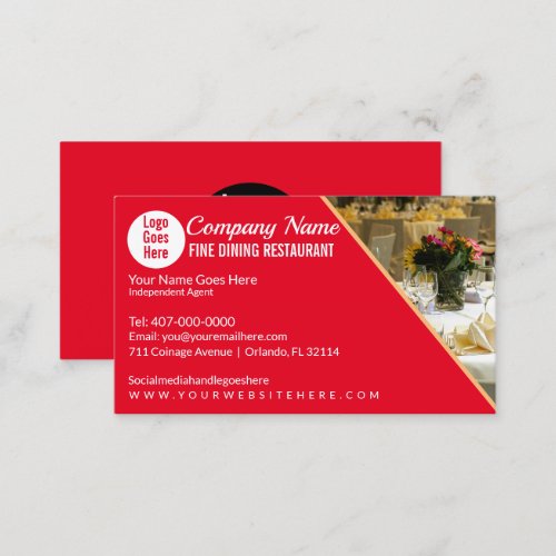 Fine Dining Eatery Catering Restaurant Template Business Card